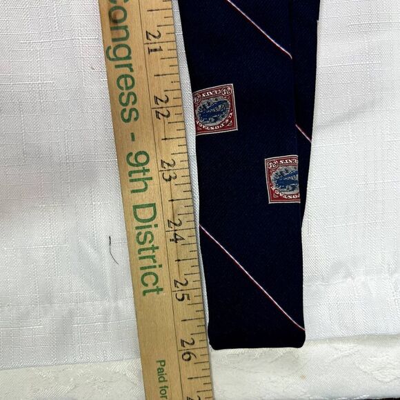 1918 VTG Smithsonian Institute Prince Consort Postage Stamp Tie - Picture 8 of 9